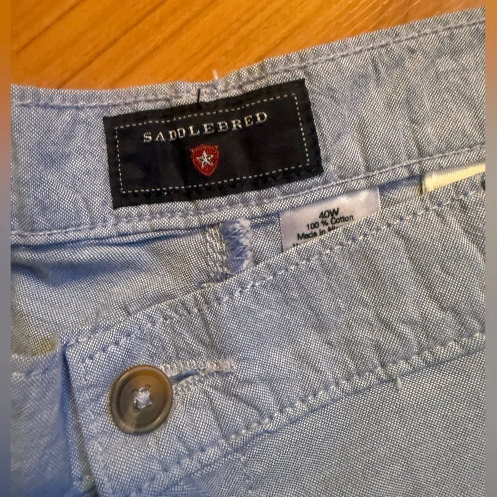 NWT Saddlebred Shorts Flat Front Light Blue Men's 40W Chino 7